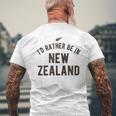 I'd Rather Be In New Zealand Nz Fern Kiwi ギフト メンズTシャツ バックプリント 高齢者への贈り物