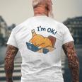 I'm Ok おかしな猫 在宅勤務 コーヒーミーム メンズTシャツ バックプリント 高齢者への贈り物