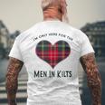 I'm Only Here For The In Kilts タータンチェック ハート メンズTシャツ バックプリント 高齢者への贈り物