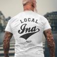 Ina Local 伊那市ローカル 故郷 メンズTシャツ バックプリント 高齢者への贈り物