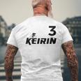 Keirin レッド ナンバー3 レッド ナンバー3 レーシング メンズTシャツ バックプリント 高齢者への贈り物