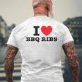 I Love Bbq リブ メンズTシャツ バックプリント 高齢者への贈り物