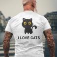 I Love Cats シャツ キュート 黒猫好き キッズ 子猫 メンズTシャツ バックプリント 高齢者への贈り物