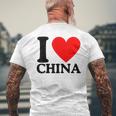 I Love China I Heart China メンズTシャツ バックプリント 高齢者への贈り物