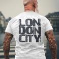 I Love London、クールでレトロなロンドンのファッショングラフィックデザイン。 メンズTシャツ バックプリント 高齢者への贈り物