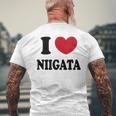 I Love Niigata 新潟大好き メンズTシャツ バックプリント 高齢者への贈り物