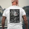 Medusa Backprint 女神の蛇 ギリシャ神話 バックプリント メデューサ 長袖tシャツ メンズTシャツ バックプリント 高齢者への贈り物