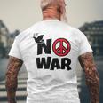 No War 反戦 平和の鳩 メンズTシャツ バックプリント 高齢者への贈り物