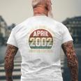 On Back 2002年4月の誕生日 限定版 ヴィンテージ 24Th メンズTシャツ バックプリント 高齢者への贈り物