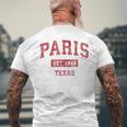 Paris Texas Tx ビンテージスポーツデザイン レッドデザイン メンズTシャツ バックプリント 高齢者への贈り物