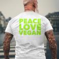 Peace Loveegan クール ベジタリアンとビーガン メンズTシャツ バックプリント 高齢者への贈り物
