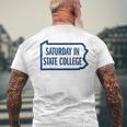 Saturday Intate College Pa Is For Football メンズTシャツ バックプリント 高齢者への贈り物