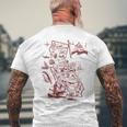 Trendy California Republic Landmarks Map Outlineintage メンズTシャツ バックプリント 高齢者への贈り物