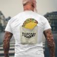 Trendy Taco Tuesday Pocket Food Humour メンズTシャツ バックプリント 高齢者への贈り物