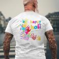 Vibrant Happy Holi メンズTシャツ バックプリント 高齢者への贈り物