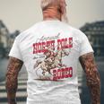 Vintage North Pole Rodeo Cowboy Santa Country Christmas Men's T-shirt Back Print Gifts for Old Men