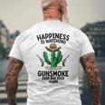 ガンスモークを何度も見るロングブランチサルーン メンズTシャツ バックプリント 高齢者への贈り物