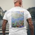 クロード・モネ 睡蓮 メンズTシャツ バックプリント 高齢者への贈り物