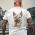 ケアンテリア 犬 グラフィック ペット アートワーク ケアンテリア メンズTシャツ バックプリント 高齢者への贈り物