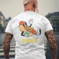 シカゴホットドッグ ストリートフード ホットドッグ マスタード付き メンズTシャツ バックプリント 高齢者への贈り物
