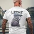 ジョン・レノン 平和な色調の肖像画 メンズTシャツ バックプリント 高齢者への贈り物