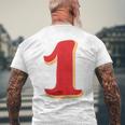 タイポグラフィ 第1番 数字 1 メンズTシャツ バックプリント 高齢者への贈り物