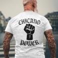 チカーノパワー メキシコ メキシコ ラティーナ ラテンクス ラザノ ラ ミグラ メンズTシャツ バックプリント 高齢者への贈り物