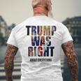 トランプはすべてについて正しかった-トランプ・キス・フラッグ メンズTシャツ バックプリント 高齢者への贈り物