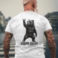 パパベア グリズリーベア ロックジェスチャー クールなパパ グリズリーベア メンズTシャツ バックプリント 高齢者への贈り物