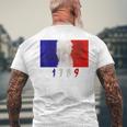 フランス革命 1789年 メンズTシャツ バックプリント 高齢者への贈り物