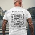 ポンプアクション ショットガン ヴィンテージ ライフル 銃 特許プリント メンズTシャツ バックプリント 高齢者への贈り物