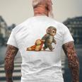 モンキーパンチ ベビー マカク リトルパンチ ビッグ キュート ラブ ぬいぐるみ メンズTシャツ バックプリント 高齢者への贈り物