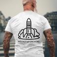 ロケット発射 メンズTシャツ バックプリント 高齢者への贈り物