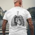 人間の心臓の肺 ビンテージ医療解剖学 解剖学的肺 メンズTシャツ バックプリント 高齢者への贈り物
