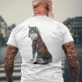 灰色オオカミ 伝統的な日本の龍の入れ墨 入泉 メンズTシャツ バックプリント 高齢者への贈り物