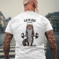 筋トレ ジム やる気がないなら家に帰れ トラ猫 ねこ メンズTシャツ バックプリント 高齢者への贈り物