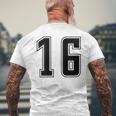 背番号 16 チーム短大スポーツ背番号付きユニフォーム メンズTシャツ バックプリント 高齢者への贈り物