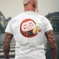 酔っぱらい だるま 日本の漢字 お土産 ビール アート 日本 ユーモア メンズTシャツ バックプリント 高齢者への贈り物