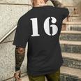 16番 16番 番号付き メンズTシャツ バックプリント 彼への贈り物