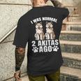 2 秋田犬前は普通だった 面白い秋田犬愛好家 長袖tシャツ メンズTシャツ バックプリント 彼への贈り物