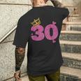 30歳の誕生日 王冠 30歳 誕生日 メンズTシャツ バックプリント 彼への贈り物