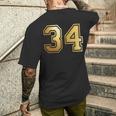 34 ナンバー34 チーム スポーツ グラフィック 代表チームのマッチング 長袖tシャツ メンズTシャツ バックプリント 彼への贈り物
