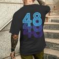 48ラッキーナンバー48歳の誕生日のスポーツチーム メンズTシャツ バックプリント 彼への贈り物