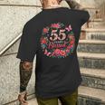 55 Years Blessed 55歳 フローラル 55歳の誕生日プレゼント メンズTシャツ バックプリント 彼への贈り物