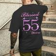 55歳の55歳の誕生日パーティーに神の祝福 メンズTシャツ バックプリント 彼への贈り物