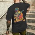 70年代レトロ・ファンク・アフロ・バンド・ギタリスト ジャズ・ファンク&ソウル メンズTシャツ バックプリント 彼への贈り物