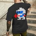 8ビット80年代レトロクラシックビデオゲームキャラクターダグヒーロー メンズTシャツ バックプリント 彼への贈り物