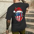 American Flag Football Light Christmas Hat Men's Back Print T-Shirt Gifts for Him