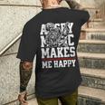 Angry Music Make Me Happy Heavy Metal Metalheads メンズTシャツ バックプリント 彼への贈り物