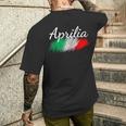 Aprilia イタリア 国旗 イタリア お土産 贈り物 お揃い イタリアン メンズTシャツ バックプリント 彼への贈り物
